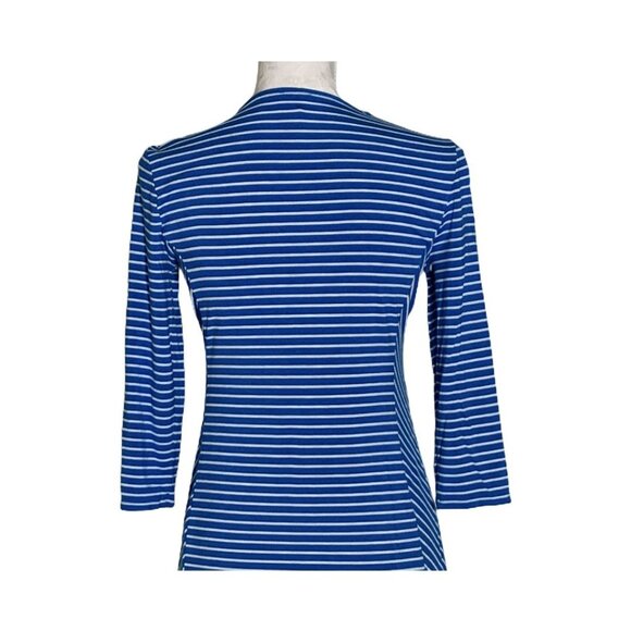 Chico’s Blue White Stripe Fit & Flare Dress XS US 2 Work Casual - Picture 5 of 10